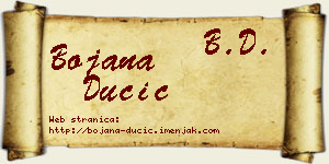 Bojana Dučić vizit kartica